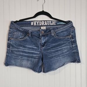 Low rise jean shorts